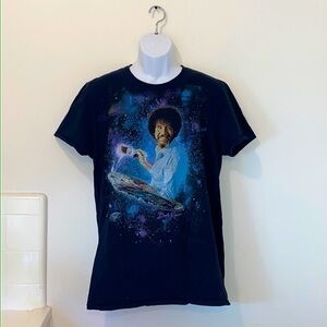 Unisex Bob Ross Painting The Galaxy Graphic Tee